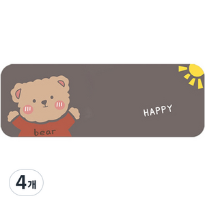 데이소이 베어 워터가드 개수대매트 구멍없음, 01 해피, 4개