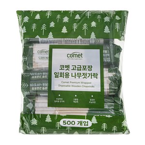 코멧 고급포장 일회용 나무젓가락, 1개, 500개입