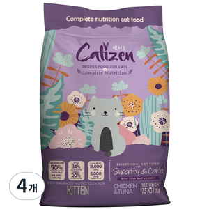 캣티즌 키튼 건식사료, 닭, 7.5kg, 4개