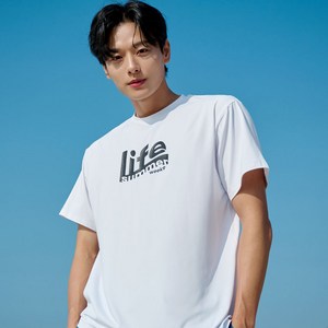 위크나인 라이프 반팔 래쉬가드 상의, WHITE