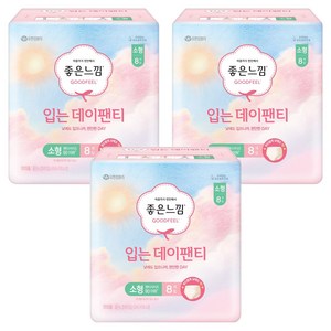 좋은느낌 입는 데이팬티, 소형, 8개입, 3개