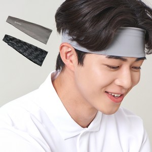 리레디 엑티브 스포츠 헤어밴드 2p, 그레이 + 스톤블렌드, 1개