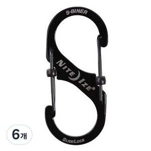 나이트아이즈 슬라이드락 S 비너 스테인레스 3번, Black, 6개