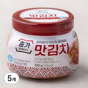 종가 아삭아삭 맛있게 썰어담은 맛김치, 380g, 5개
