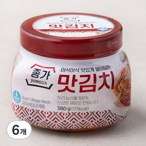종가 아삭아삭 맛있게 썰어담은 맛김치, 380g, 6개