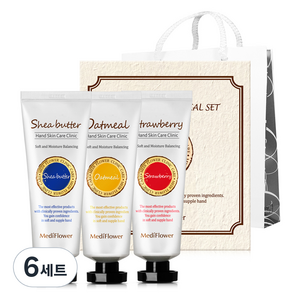 메디플라워 스페셜 핸드크림 3종 x 80g 세트 + 쇼핑백, 6개