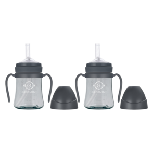 그로미미 PPSU 빨대컵, 200ml, 2개, 차콜