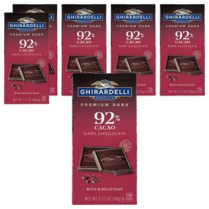 기라델리 프리미엄 다크 카카오 92%, 90g, 6개