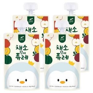 리틀스푼 채소인더퓨레, 혼합맛(사과/단호박/비트), 4개, 100g
