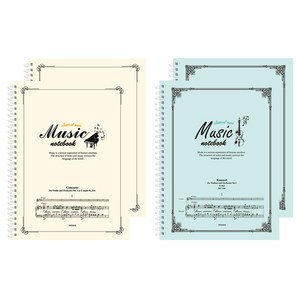 미소로 5000 음악 스프링 노트 2종 세트 2313, 아이보리 + 민트, 2세트