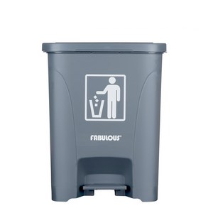 패블러스 빈스 페달 휴지통 25L, 진 회색