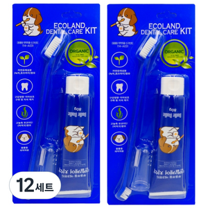 부들부들 에코랜드 반려동물 치약칫솔세트, 80g, 12세트