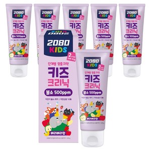 2080 키즈크리닉 2스텝 치약 프루티향, 80g, 6개
