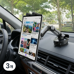 오토크루 가제트 차량용 대시보드 태블릿 거치대 유리 흡착식 AC-M50, 블랙, 3개