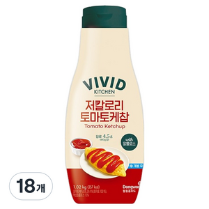 비비드키친 저칼로리 토마토케찹 대용량, 1.02kg, 18개