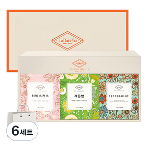 라돌체비타 프리미엄 허브차 3종 선물세트 + 쇼핑백, 히비스커스 1.2g x 6p + 페퍼민트 1.2g x 6p + 레몬밤 1.2g x 6p, 6세트