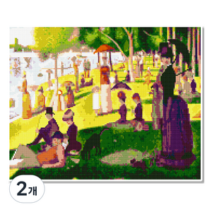 모모픽스페인팅 캔버스 액자 보석십자수 40 x 50 cm, 쇠라 그랑드자트섬의 일요일오후(DH06), 2개