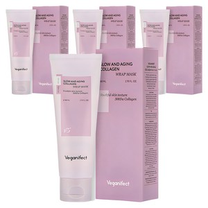 비건이펙트 슬로우 앤 에이징 저분자 콜라겐 물광 랩마스크 80ml, 1개입, 4개