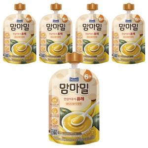 맘마밀 안심 이유식 퓨레 6개월부터, 100g, 5개, 바나나와 단호박
