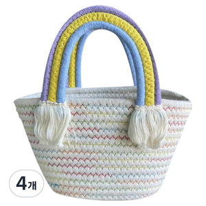 디노쇼핑 선물 수납 다용도 미니 무지개 수납백 23 x 13 cm, 화이트, 4개