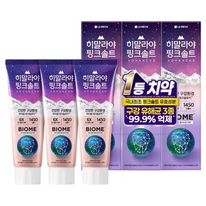 히말라야핑크솔트 1450 고불소 바이옴 잇몸구취전문 치약, 100g, 3개
