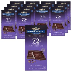 기라델리 프리미엄 다크 카카오 72%, 100g, 15개
