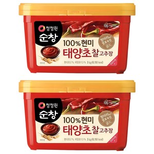청정원순창 100% 현미 태양초 찰고추장, 3kg, 2개