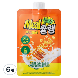그린몬스터 밀슐랭 단백질 쉐이크 허니 그레인, 40g, 6개