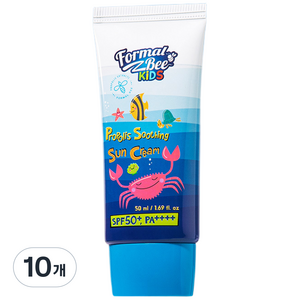 포멀비 키즈 유아 프로폴리스 수딩 아기 선크림 SPF50+ PA++++, 50ml, 10개