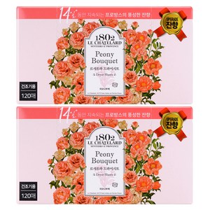 르샤트라1802 드라이시트 섬유유연제 피오니부케 본품, 120매, 2개
