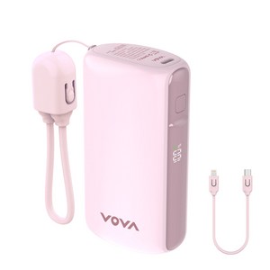 보바 그립 미니 고속충전 보조배터리 10000mAh, VA-115, 핑크