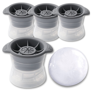 조앤제이 하이볼 위스키 원형 실리콘 왕 얼음틀, 그레이, 4개