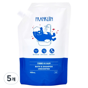 FRANKLIIN 바스 앤 샴푸 리필, 5개, 450ml