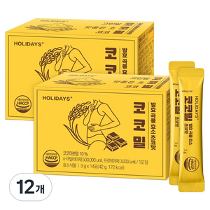 홀리데이즈 코코밀 발효 곡물 효소 초코맛 14p, 42g, 12개