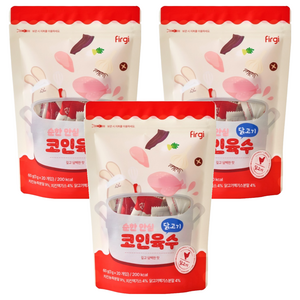 퍼기 순한 안심 코인육수, 닭고기맛, 60g, 3개