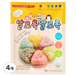 씨앤제이 알로록달로록 푸드컬러 밥가루 6색, 15g, 4개