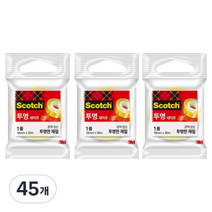 스카치 투명 테이프 리필 550R 18mm x 30m, 45개