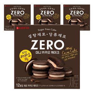 롯데제로 카카오 케이크 12p, 171g, 4개
