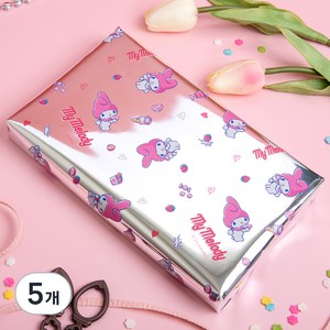 좋은기븐 산리오 마이멜로디 메탈롤 포장지 중, 실버, 5개