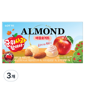 롯데웰푸드 아몬드 군위사과 애플요거트, 46g, 3개