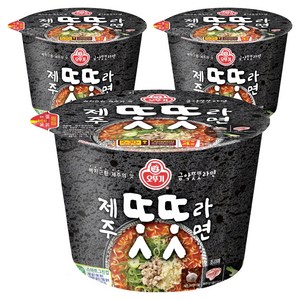오뚜기 제주똣똣라면 용기 100g, 3개