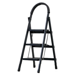 코멧 접이식 A형 3단 계단형 사다리 블랙, 1개