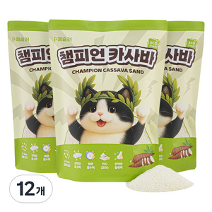 페슬러 고양이 챔피언 카사바 모래, 무향, 12개, 4.5kg