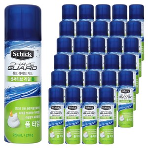 쉬크 쉐이브가드 센서티브 라임 쉐이빙 폼, 220ml, 30개
