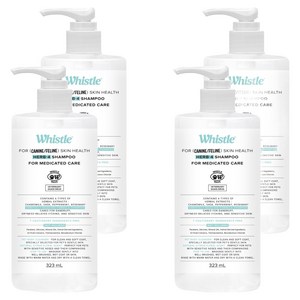 휘슬 반려동물 스킨헬스 허브4 약용 샴푸, 323ml, 4개