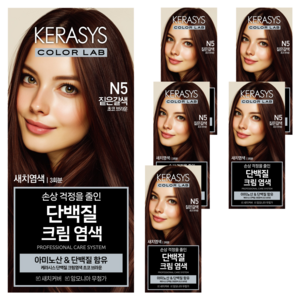 케라시스 단백질 크림 염모제 120g, 초코브라운, 6개