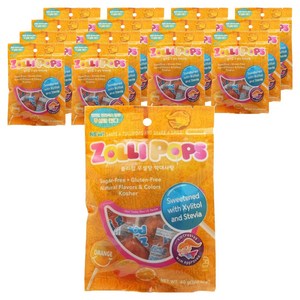 졸리팝 무설탕 막대사탕 오렌지, 40g, 15개