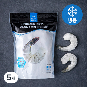 흰다리 새우살 (냉동), 300g(특특대, 11~13마리), 5개