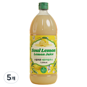파이토메이드 쏘울레몬 레몬 착즙주스, 5개, 1L
