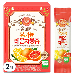 홀베리 유기농 레몬자몽즙, 280g, 2개